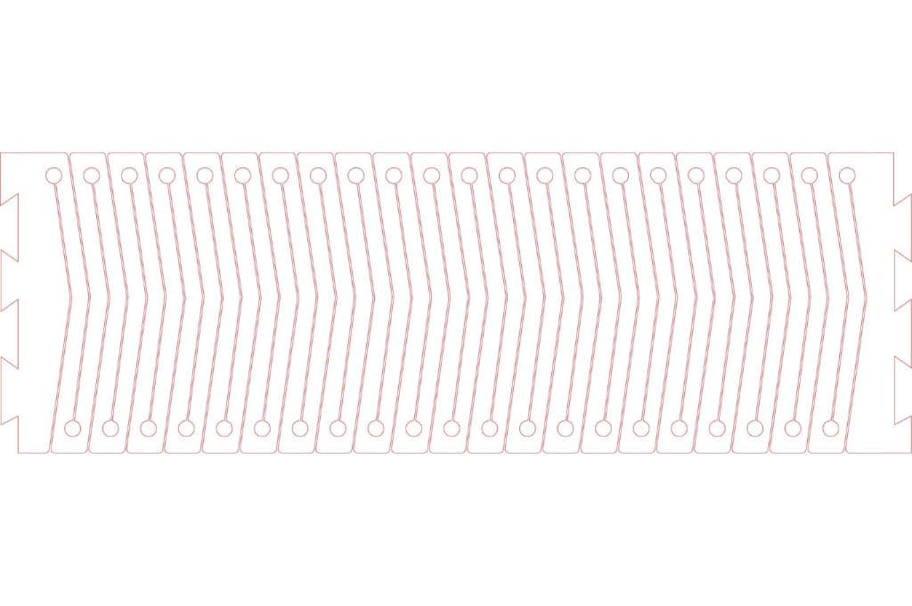 vector descargable para reproducir el diseño de una bisagrfa viva.  Utiliza tu máquina de corte CNC