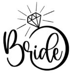 vector descargable para reproducir el diseño de la frase "bride" con un anillo.  Utiliza tu máquina de corte CNC