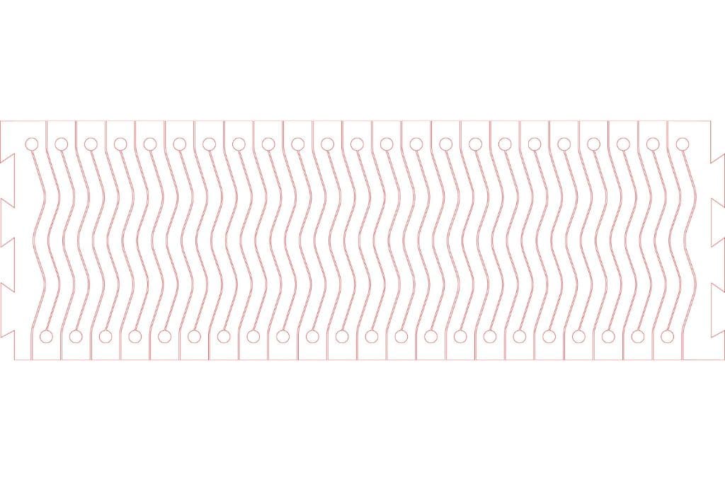vector descargable para reproducir el diseño de una bisagrfa viva.  Utiliza tu máquina de corte CNC