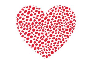 Corazón animal print rojo