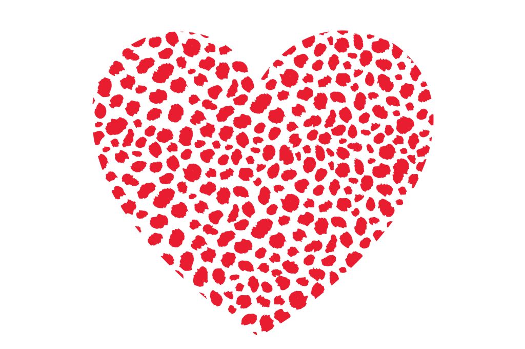 vector descargable para reproducir el diseño de un corazón de animal print.  Utiliza tu máquina de corte CNC
