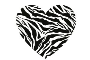Corazón animal print negro