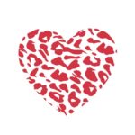 vector descargable para reproducir el diseño de un corazón animal print.  Utiliza tu máquina de corte CNC