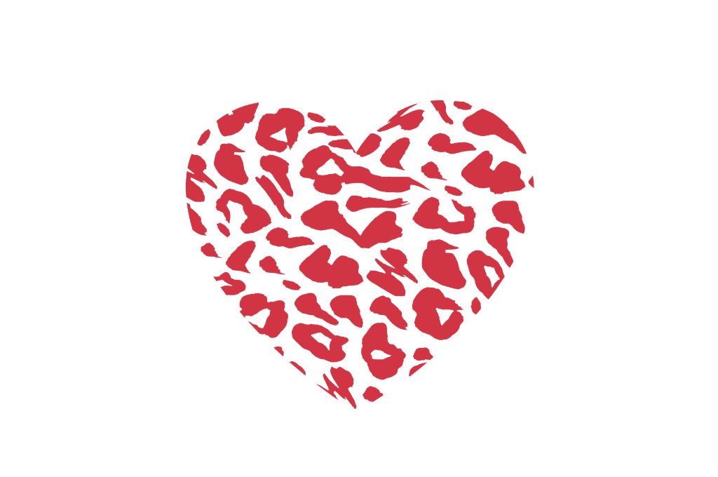 Corazón animal print — vector para corte CNC