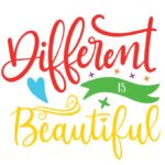 vector descargable para reproducir el diseño de la frase "Different is beautiful"  Utiliza tu máquina de corte CNC