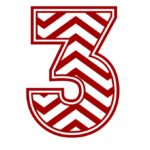 vector descargable para reproducir el diseño de un número 3.    Utiliza tu máquina de corte CNC para la realización de este proyecto.
