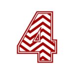 vector descargable para reproducir el diseño de un número 4.    Utiliza tu máquina de corte CNC para la realización de este proyecto.