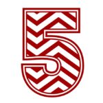 vector descargable para reproducir el diseño de un número 5.  Utiliza tu máquina de corte CNC para la realización de este proyecto.