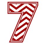 vector descargable para reproducir el diseño de un número 7.   Utiliza tu máquina de corte CNC para la realización de este proyecto.