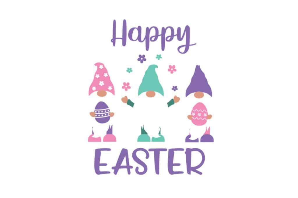 vector descargable para reproducir el diseño de huevos de pascua de gnomos.    Utiliza tu máquina de corte CNC