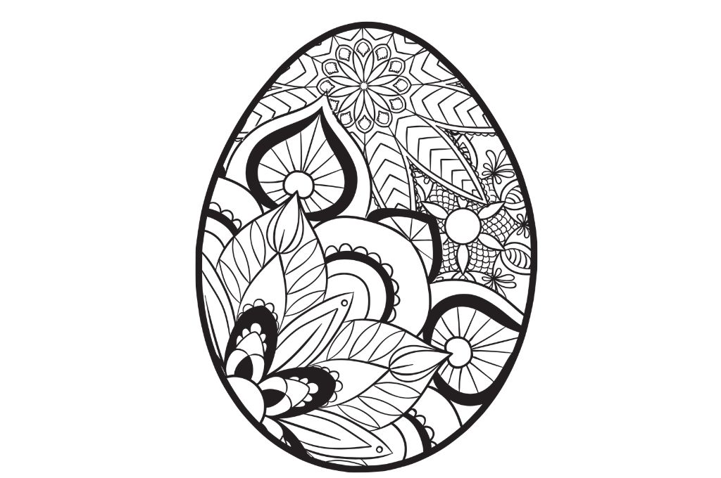 vector descargable para reproducir el diseño de un huevo mandala.   Utiliza tu máquina de corte CNC