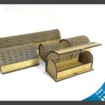 vector descargable para reproducir el diseño de un set de 5 cajas ovales.   Utiliza tu máquina de corte CNC