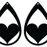 vector descargable para reproducir el diseño de unos aretes de corazones.  Utiliza tu máquina de corte CNC