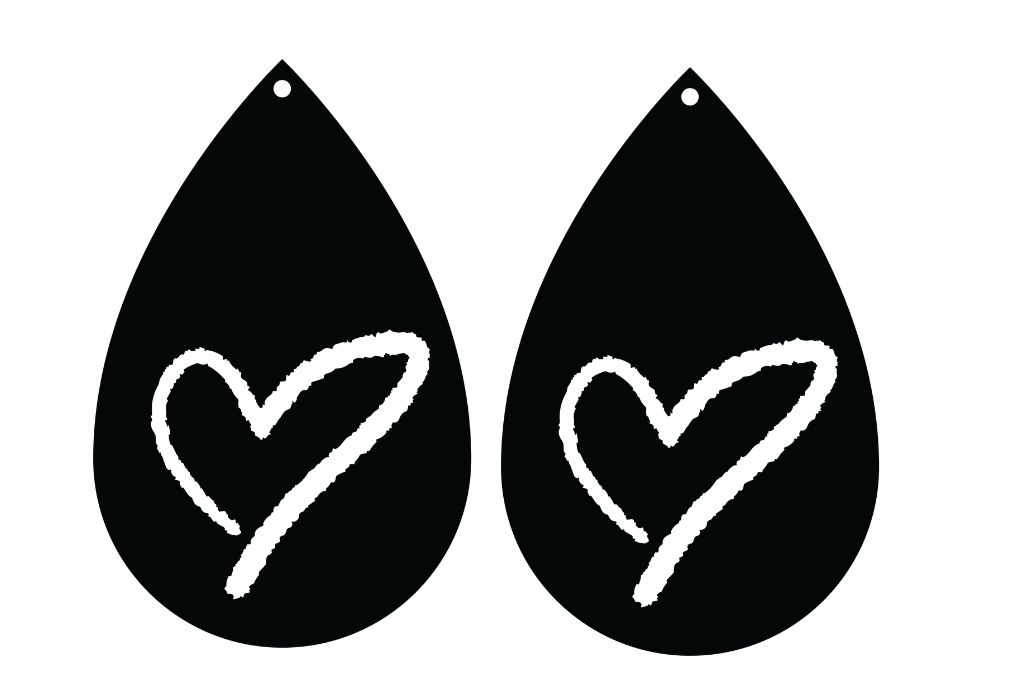 vector descargable para reproducir el diseño de Aretes de corazones   Utiliza tu máquina de corte CNC
