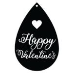vector descargable para reproducir el diseño de Aretes Happy Valentine  Utiliza tu máquina de corte CNC