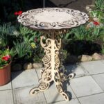 vector descargable para reproducir el diseño de  una Mesa de jardín  Utiliza tu máquina de corte CNC