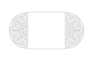 Tarjeta tipo puertas relieve flor y hoja