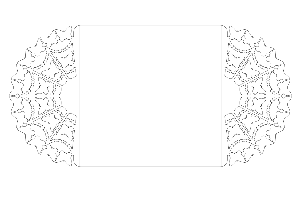 vector descargable para reproducir el diseño de Tarjetas tipo puertas Relieve Mariposa  Utiliza tu máquina de corte CNC