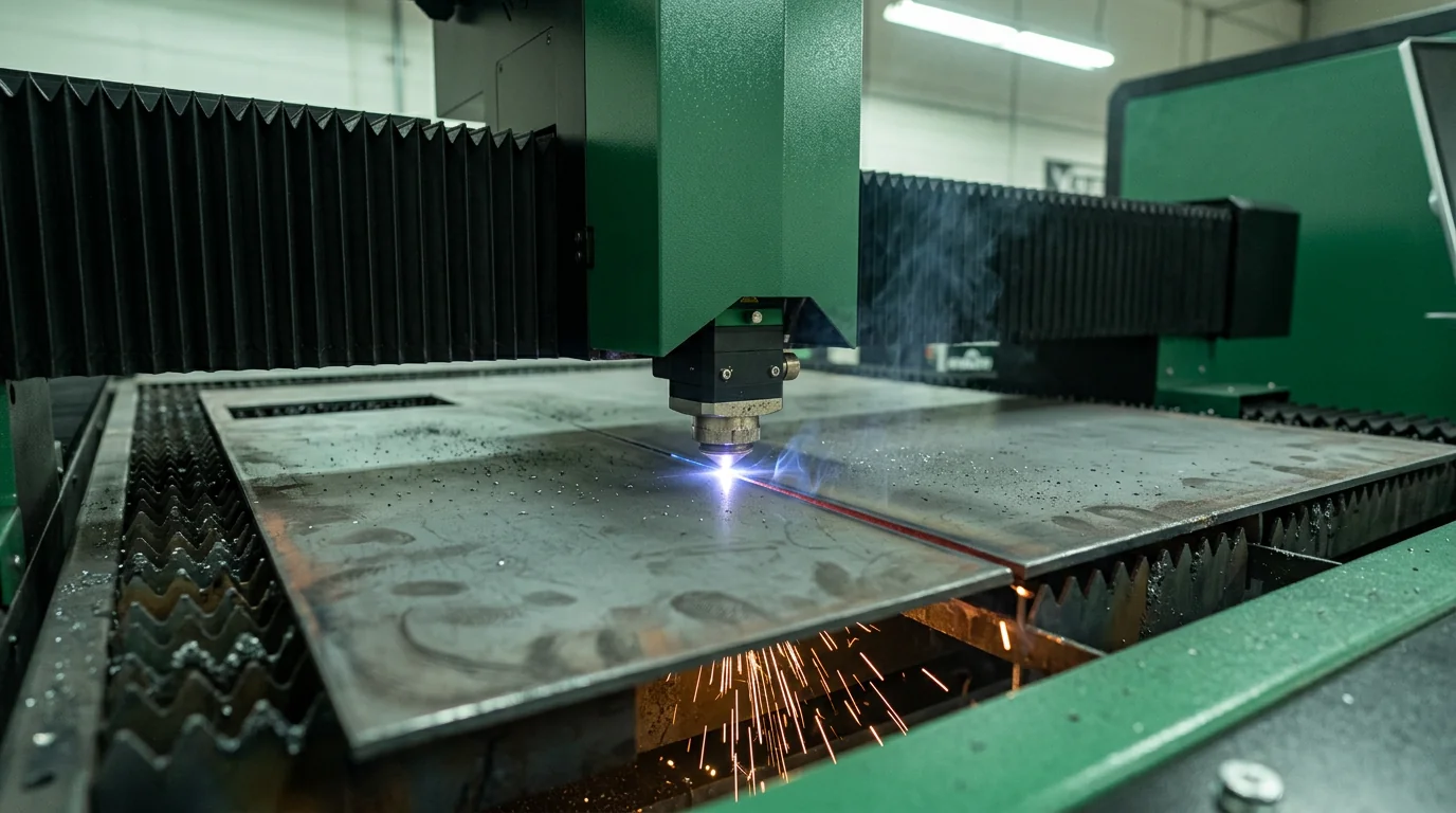 Máquina láser fibra CNC cortando metal — Stanser México