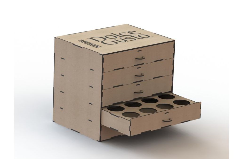 Cajonera para capsulas de café — vector para corte CNC