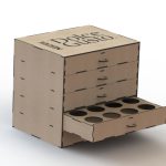 vector descargable para reproducir el diseño de Cajonera para capsulas de cafe    Utiliza tu máquina de corte CNC para la realización de este proyecto.