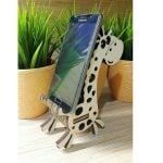vector descargable para reproducir el diseño de una base para celular de jirafa.   Utiliza tu máquina de corte CNC