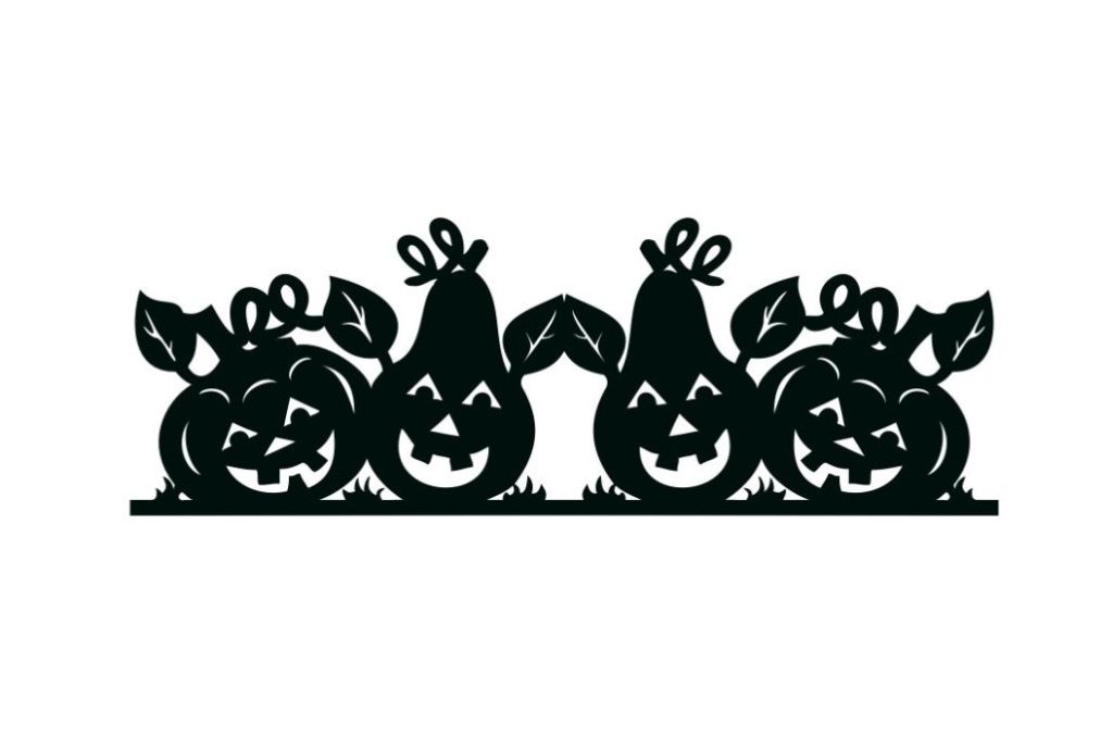 Borde calabazas de halloween — vector para corte CNC