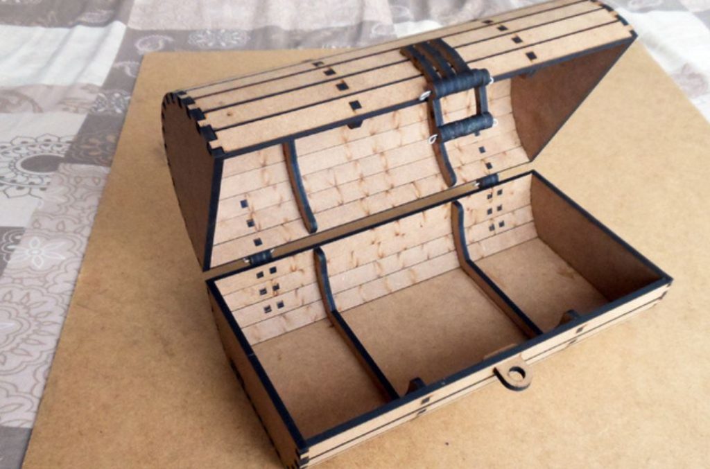 Caja con forma de barril — vector para corte CNC