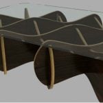 vector descargable para reproducir el diseño de una base para mesa.    Utiliza tu máquina de corte CNC para la realización de este proyecto.