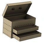 vector descargable para reproducir el diseño de una caja de herramientas.   Utiliza tu máquina de corte CNC