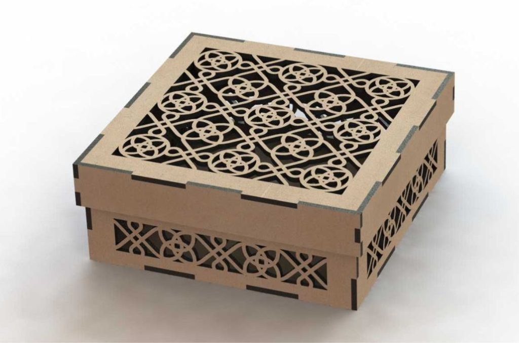 Caja calada para chocolates 4 — vector para corte CNC