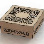 vector descargable para reproducir el diseño de Caja calada para chocolates 5   Utiliza tu máquina de corte CNC para la realización de este proyecto.
