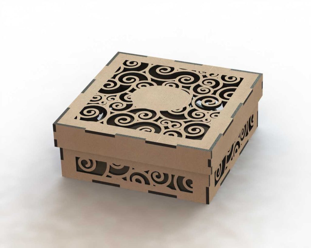 Caja calada para chocolates 6 — vector para corte CNC