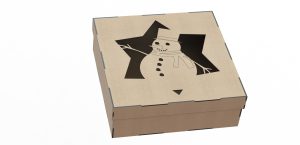 Caja con muñeco de nieve