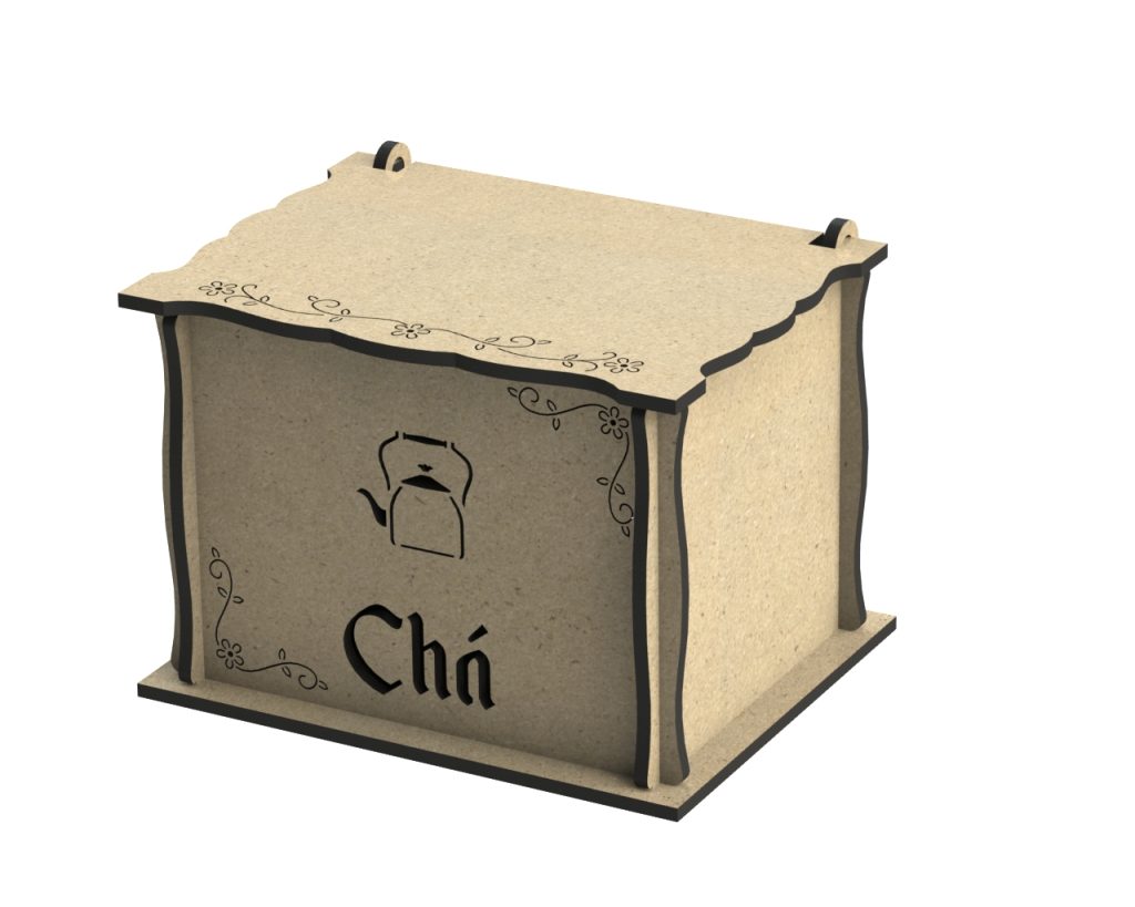 Caja para bolsas de te — vector para corte CNC