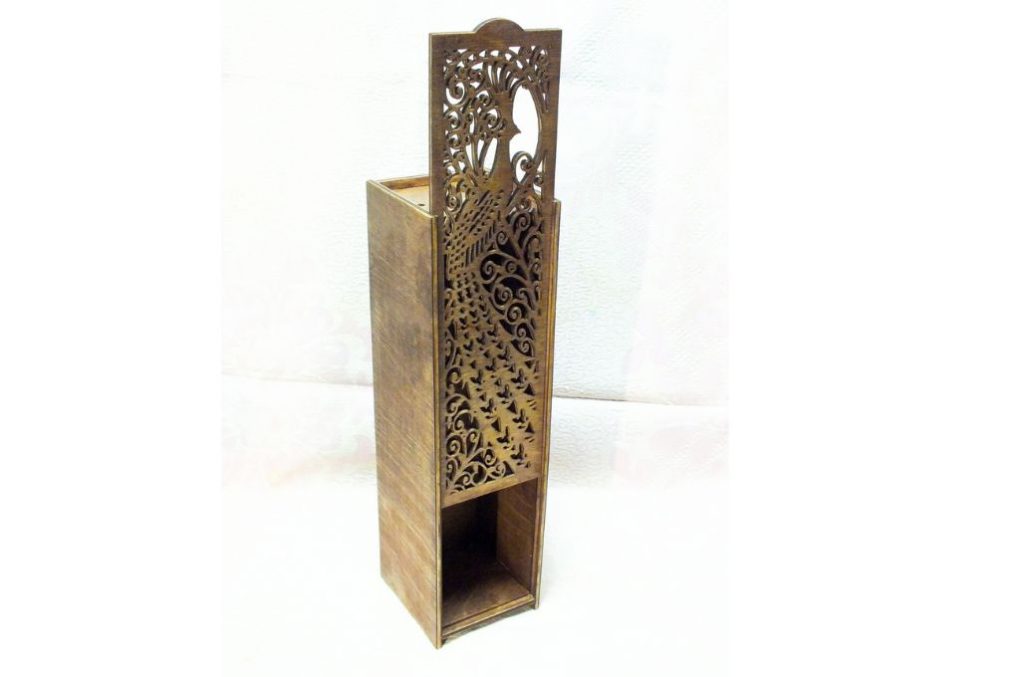 Caja para botella de vino — vector para corte CNC