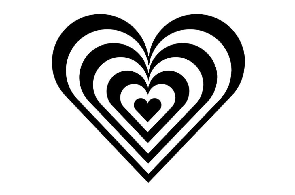 Corazón psicodelico — vector para corte CNC
