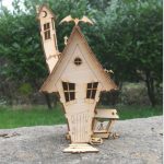 vector descargable para reproducir el diseño de una casa embrujada.  Utiliza tu máquina de corte CNC