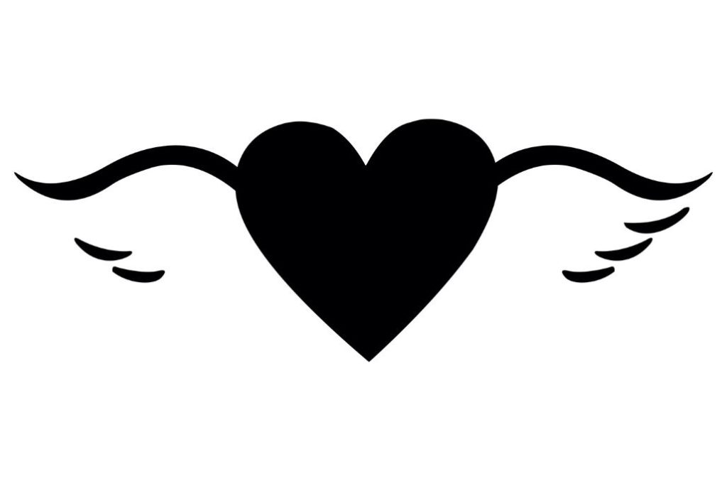 Corazón con alas — vector para corte CNC