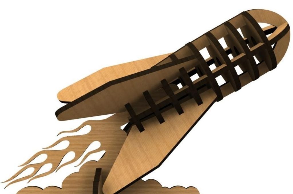 Cohete — vector para corte CNC