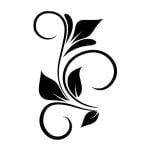 vector descargable para reproducir el diseño de una espiral decorativa con hojas. Utiliza tu máquina de corte CNC