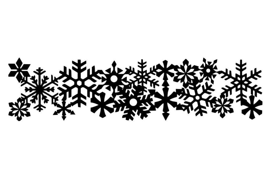 Elemento decorativo de copos de nieve — vector para corte CNC