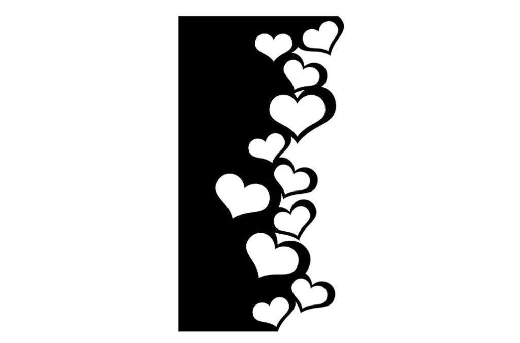 Borde decorativo corazones — vector para corte CNC