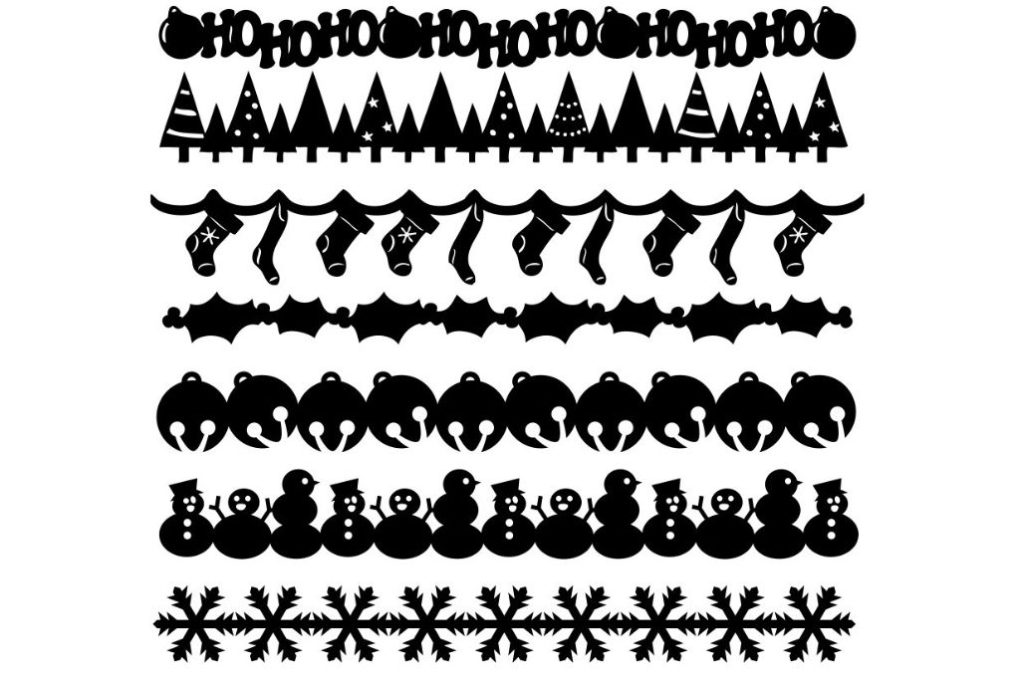 Bordes navideños — vector para corte CNC