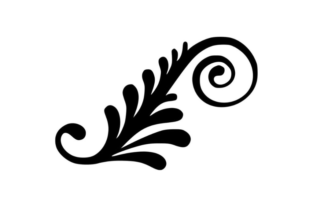 Ornamento espiral hoja — vector para corte CNC