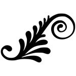 vector descargable para reproducir el diseño de un ornamento espiral de hoja.  Utiliza tu máquina de corte CNC