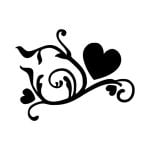vector descargable para reproducir el diseño de una espiral decorativa en forma de corazón.    Utiliza tu máquina de corte CNC