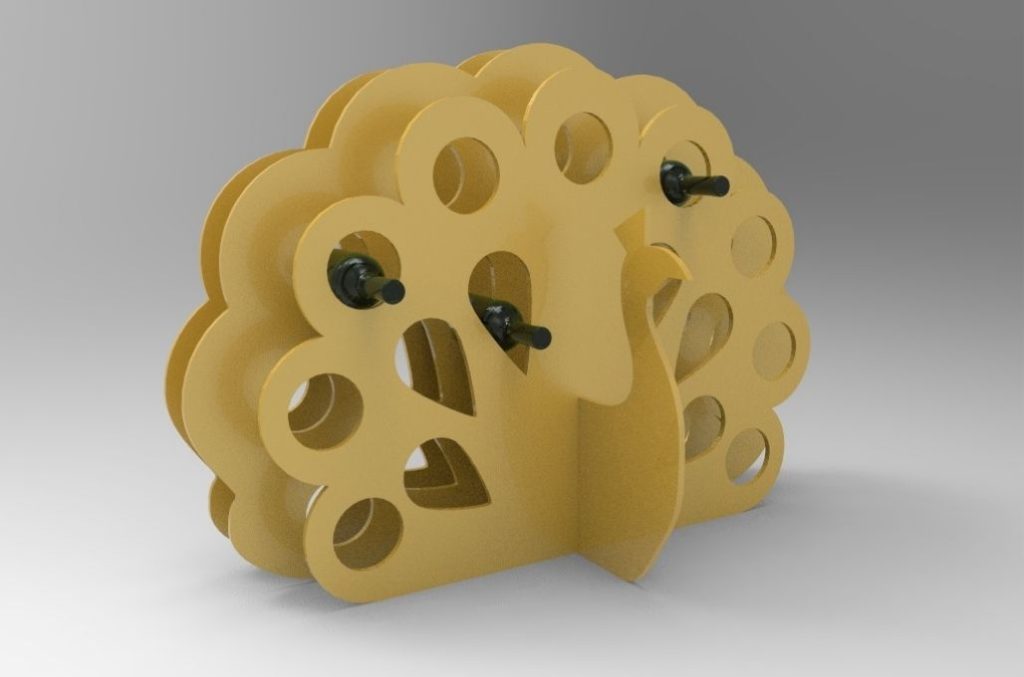 Estante para botellas pavorreal — vector para corte CNC