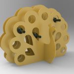 vector descargable para reproducir el diseño de un estante para botellas de pavorreal.    Utiliza tu máquina de corte CNC