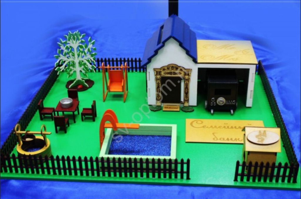 Maqueta de casa — vector para corte CNC